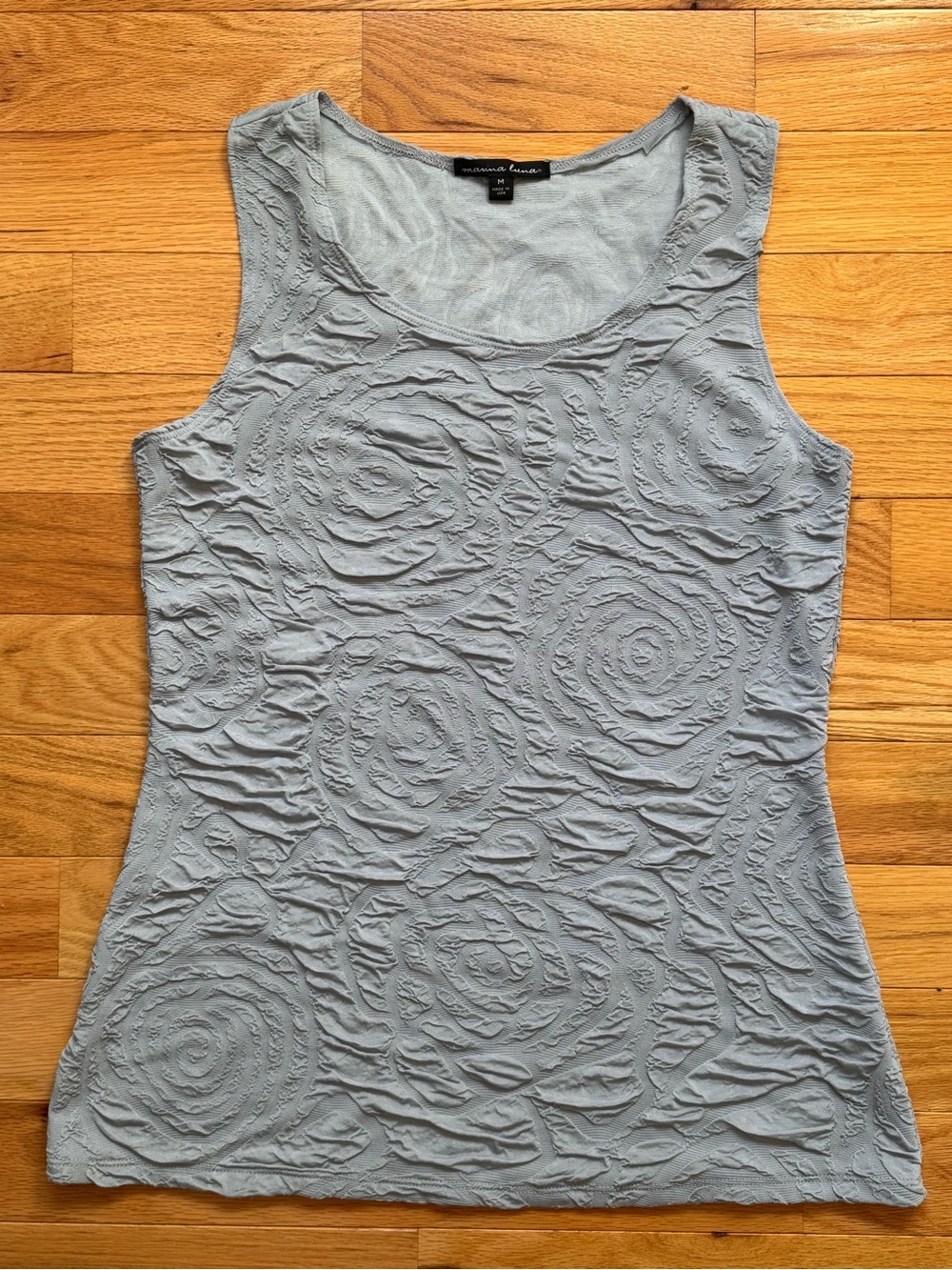 Marina Luna Gray Textured Tank Top, Size M, Casual or Professional Wear